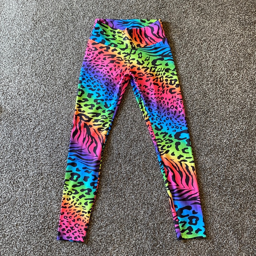 Rainbow animal print leggings